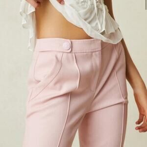 LoveShackFancy Women's Costella Pants Size 0, Color Pale Rose NWT Flawed $495